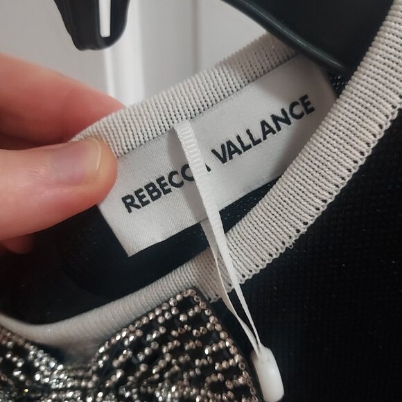 Rebecca Vallance Ella Black Crystal Bow Stretch Short Sleeve Cocktail Dress - Picture 6 of 11